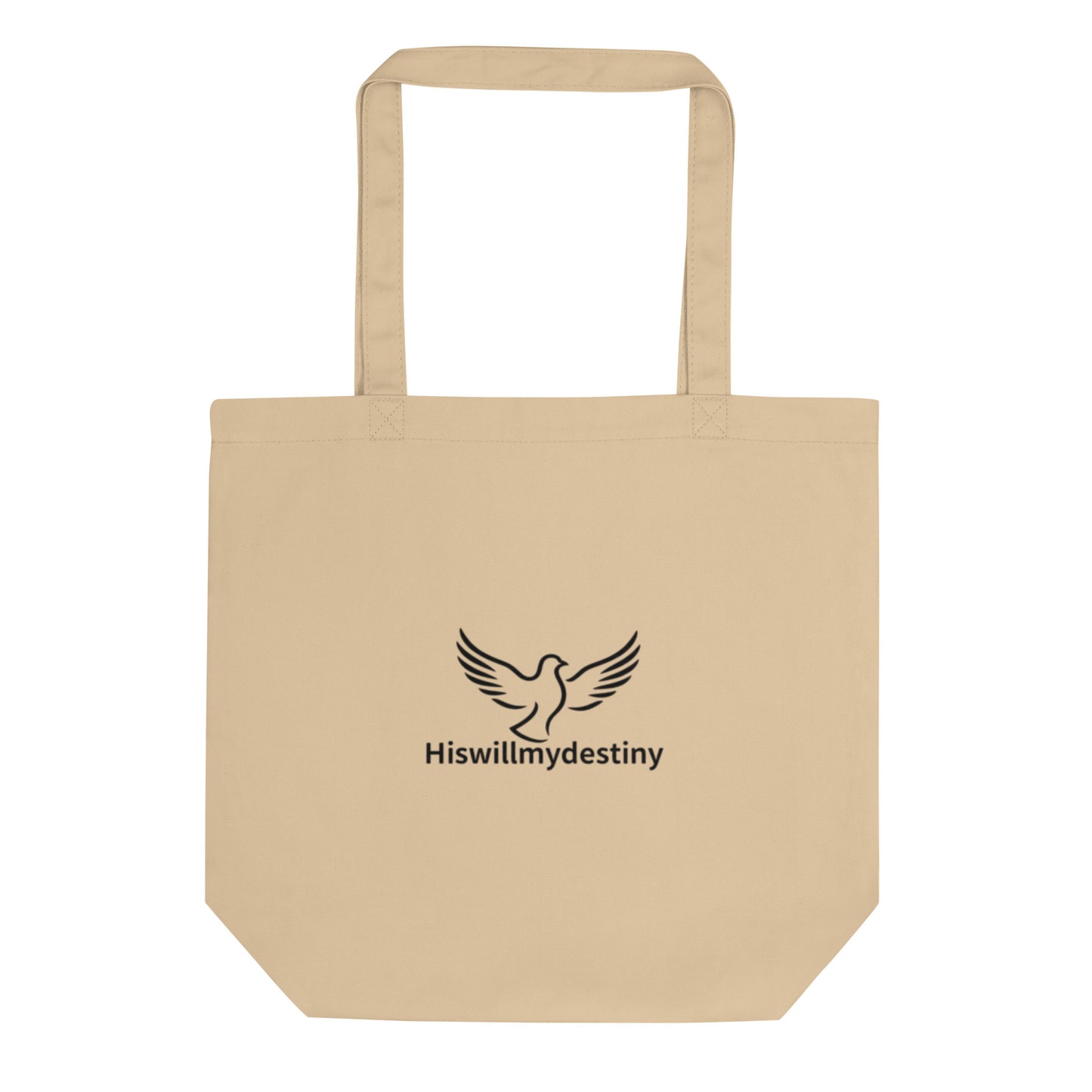 Christian faith tote bag with dove logo - Hiswillmydestiny