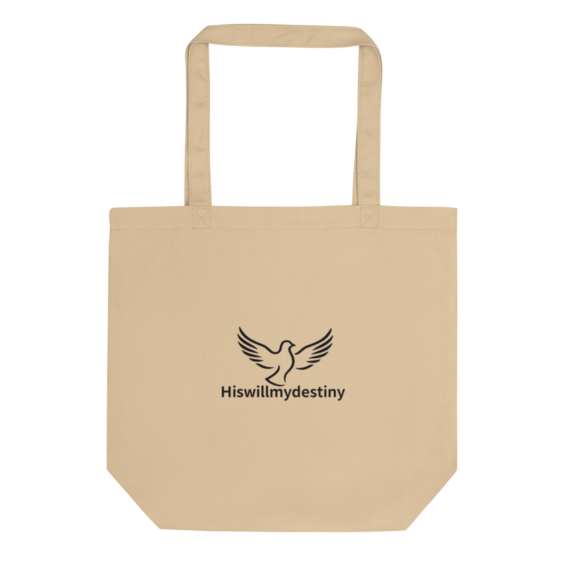 Christian faith tote bag with dove logo - Hiswillmydestiny
